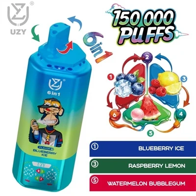 UZY 6-in-1 150K vienreizējās lietošanas elektroniskā cigarete|150 000 uzpūtie...