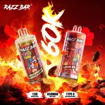 Razz Bar 60000 vienreizējās lietošanas e-cigarete|60 000 dvesienu — labākā iz...