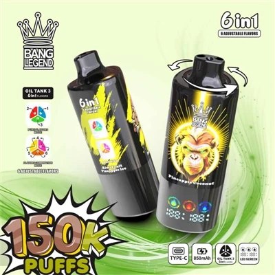 BANG LEGEND 150K Puffs 6-in-1: vienreizlietojamo elektronisko cigarešu ietilp...