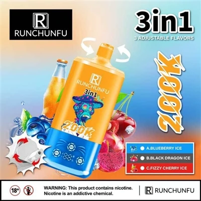 Runchunfu 200K Puffs: jauns vienreizlietojamo e{1}cigarešu struktūras un liet...