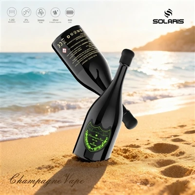 SOLARIS Champagne 30000 Puffs 30K E-cigarete: kad liels uzpūtienu skaits sati...