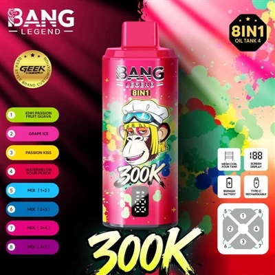 Bang Legend 300000: iegūstiet jaunu e-cigarešu pieredzi, izbaudiet 300 000 tī...