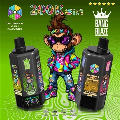BANG BLAZE 200000 61: sešas garšas vienā, ar tām tiešām var spēlēties ilgu laiku