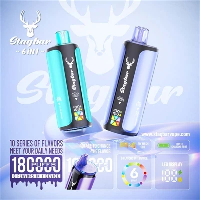Stag Bar 6 in1 180K Puffs: viena ierīce, kas veic sešus darbus, tas ir paties...