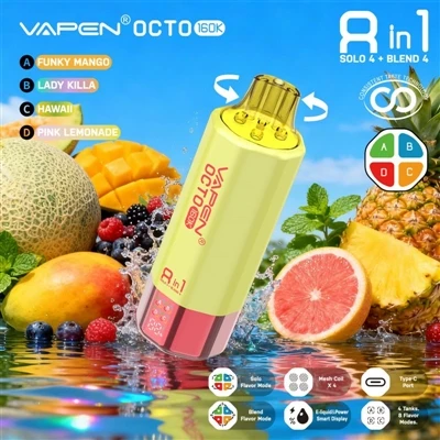 Vapen Octo 160K uzpūšamie 8-in-1: kad vairākas garšas vairs nav triks, bet ga...