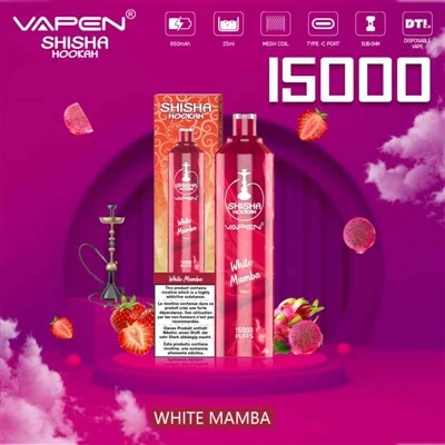 VAPEN SHISHA HOOKAH 15000: augstas-kapacitātes E-cigarete, kas ieliek ūdenspī...